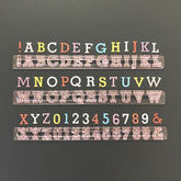 SCROLL UPPER ALPHABET CASE & NUMBERS TAPPIT CUTTERS